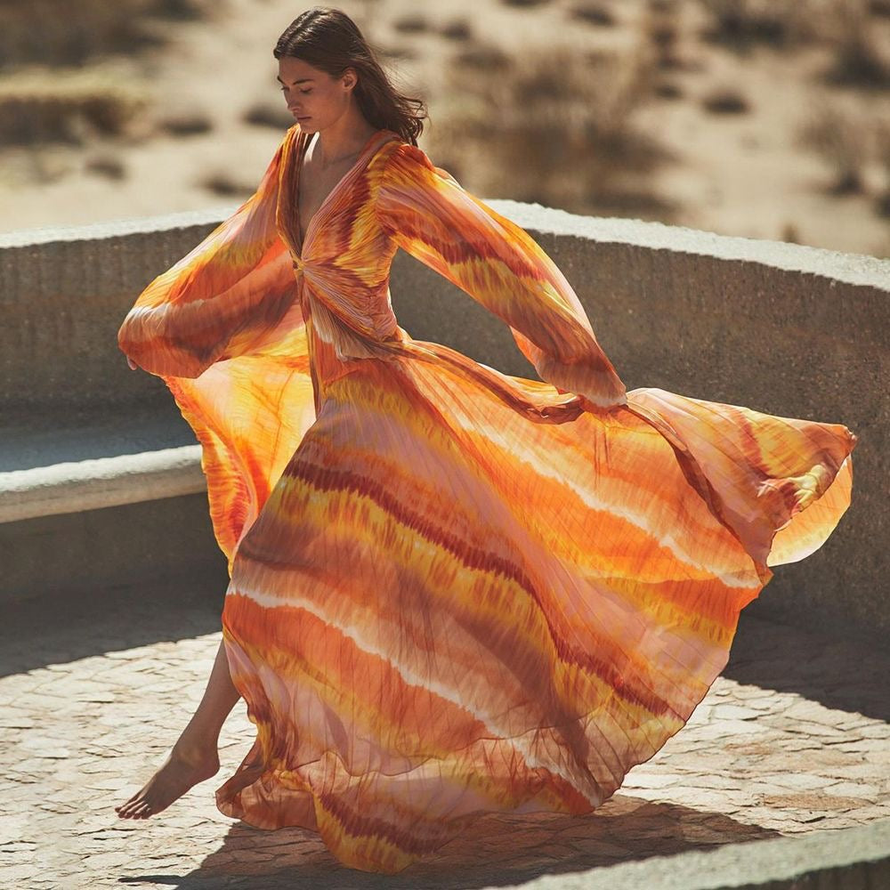 Ombre Monokini With Skirt Set